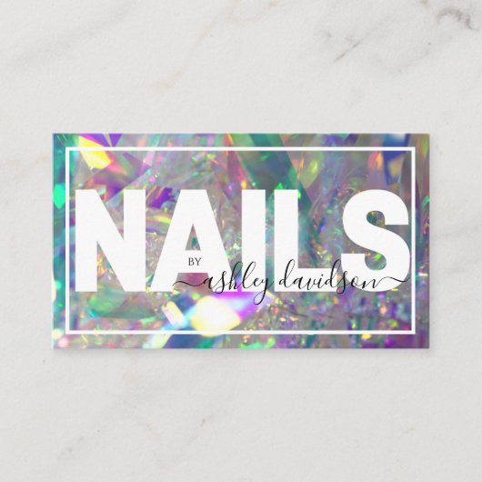 Iridescent Crystal | Nail-technicus Visitekaartje (Voorkant)