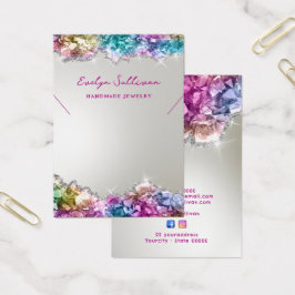 Iridescent crystals ketting display kaart