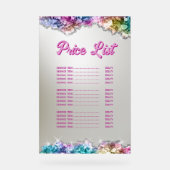 Iridescent Crystals prijslijst Acryl Bord (Voorkant)