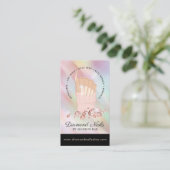 Iridescent Diamond Nail Salon Nail Tech Artist Bus Visitekaartje (Staand voorkant)