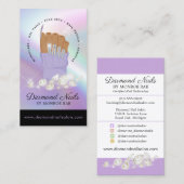 Iridescent Diamond Nail Salon Nail Tech Artist Bus Visitekaartje (Voorkant / Achterkant)
