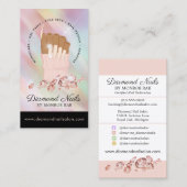 Iridescent Diamond Nail Salon Nail Tech Artist Visitekaartje (Voorkant / Achterkant)