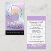 Iridescent Diamond Nail Salon-technicus Nail Art Visitekaartje (Voorkant / Achterkant)