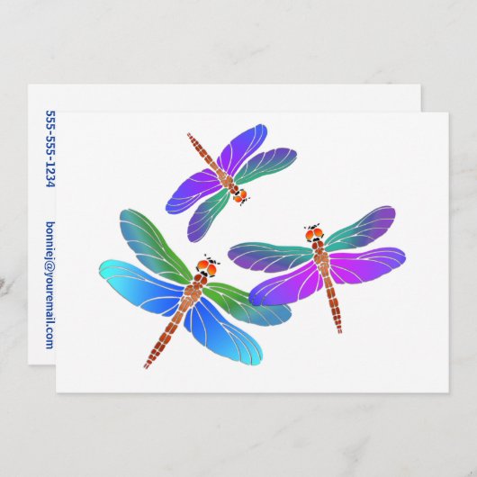 Iridescent Dive Bombing Dragonfings Kaart (Voorkant / Achterkant)
