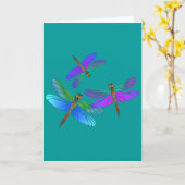 Iridescent Dive Bombing Dragonfings Kaart (Gele Bloem)