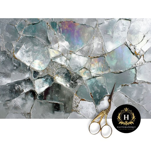 Iridescent Draak Schaal Glas Decoupage Papier