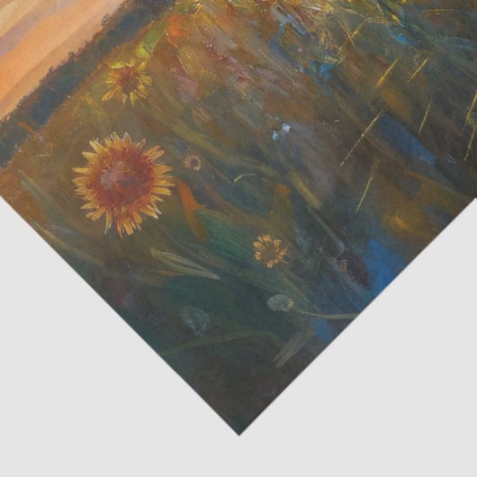 Iridescent Dragonfly Rustic Zonnebloem Decoupage Tissuepapier (Detail)