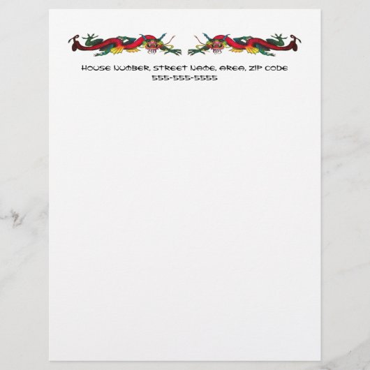 Iridescent Dragons letterhead Persoonlijk Briefhoofd (Voorkant)