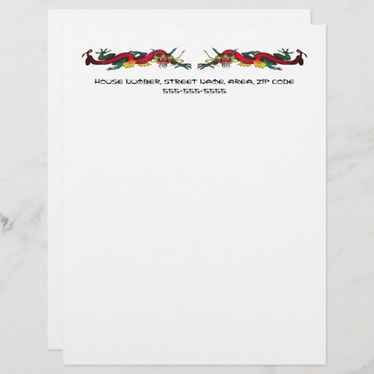 Iridescent Dragons letterhead Persoonlijk Briefhoofd (Voorkant / Achterkant)
