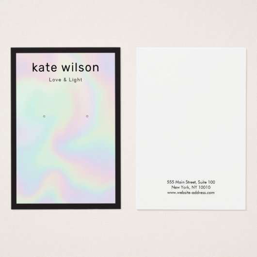 Iridescent Earring Display Card Visitekaartje (Voorkant /achterkant)