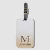 Iridescent Elegant Monogram Persoonlijke naam Bagagelabel (Voorkant (verticaal))