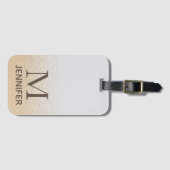 Iridescent Elegant Monogram Persoonlijke naam Bagagelabel (Voorkant (horizontaal))