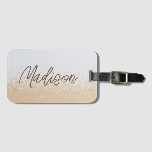 Iridescent Elegant Script Persoonlijke naam Bagagelabel (Voorkant (horizontaal))