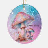 Iridescent Enchanted Fairytale Mushrooms Keramisch Ornament (Links)