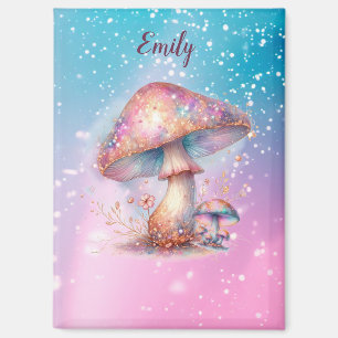 Iridescent Enchanted Fairytale Mushrooms Naam Magneet