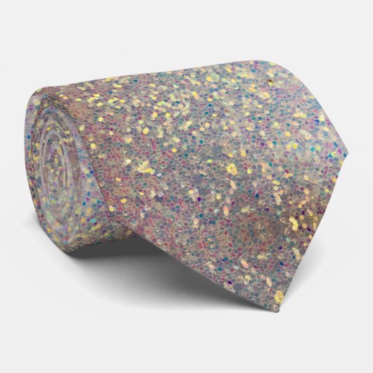 Iridescent Faux Glitter Stropdas (Opgerold)