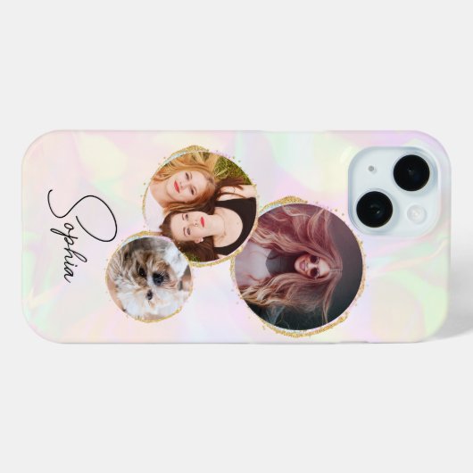 Iridescent Faux Holographic Luxe Foto Case-Mate iPhone Case (Achterkant (horizontaal))