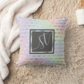 Iridescent Faux Holographic Pattern Monogram Kussen (Deken)