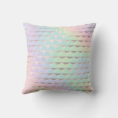 Iridescent Faux Holographic Pattern Monogram Kussen (Achterkant)