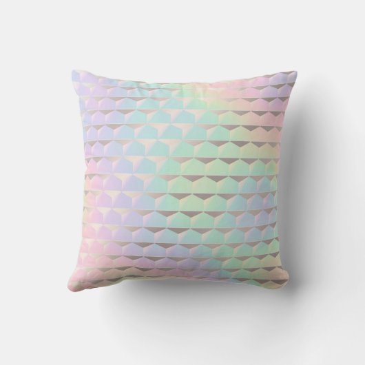 Iridescent Faux Holographic Pattern Monogram Kussen (Achterkant)