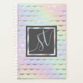 Iridescent Faux Holographic Pattern Monogram Planner (Voorkant)