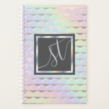 Iridescent Faux Holographic Pattern Monogram