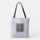 Iridescent Faux Holographic Pattern Monogram Tote Bag (Achterkant)