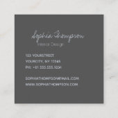 Iridescent Faux Holographic Pattern Monogram Vierkante Visitekaartje (Achterkant)