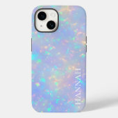 Iridescent Faux Opal w /  naam Case-Mate iPhone Case (Achterkant)