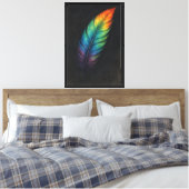 Iridescent Feather Abstracte kunst Canvas Afdruk (Insitu (Slaapkamer))