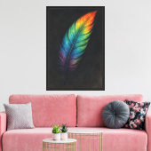 Iridescent Feather Abstracte kunst Canvas Afdruk (Insitu (Woonkamer))