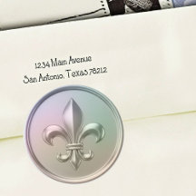 Iridescent Fleur de Lis Envelope Seal Embossed