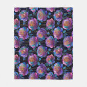 Iridescent Floral Wrapping met Red Ribbon Bow Fleece Deken (Voorkant)
