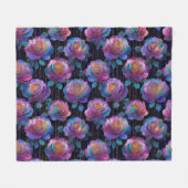 Iridescent Floral Wrapping met Red Ribbon Bow Fleece Deken (Voorkant (Horizontaal))