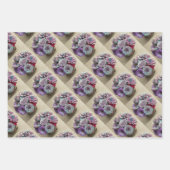 Iridescent Flowers Glittery Gold Gift Wrap Set Inpakpapier Vel (Voorkant 2)