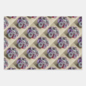 Iridescent Flowers Glittery Gold Gift Wrap Set Inpakpapier Vel (Voorkant)