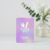 *~* Iridescent Foil Rainbow Comb Floral Brusal AP6 Visitekaartje (Staand voorkant)