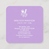 *~* Iridescent Foil Rainbow Comb Flowers Bruse AP6 Vierkante Visitekaartje (Achterkant)