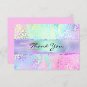 Iridescent Folie Brush Stroke regenboogluipaard ro Bedankkaart (Voorkant / Achterkant)