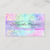Iridescent Folie Brush Stroke regenboogluipaard ro Visitekaartje (Voorkant)