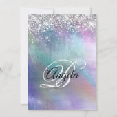 Iridescent Folie en Sparkly Glitter Birthday Kaart (Achterkant)