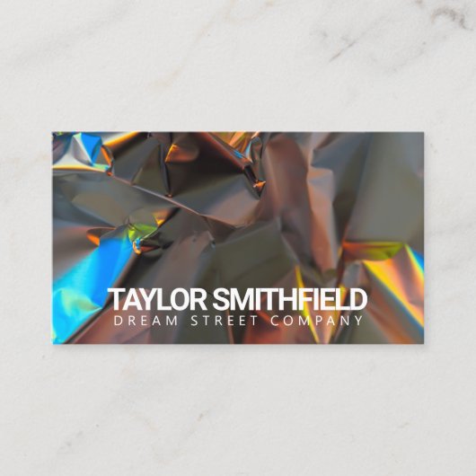 Iridescent Folie Holographic Modern Visitekaartje (Voorkant)