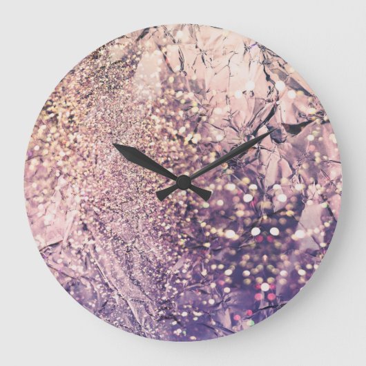 Iridescent Folie, Sparkles, Bokeh Grote Klok (Voorkant)