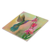 Iridescent Garden Hummingbird Ceramic Kitchen Tege Tegeltje (Zijkant)