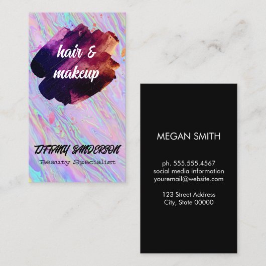 Iridescent | Geborsteld Visitekaartje (Voorkant / Achterkant)