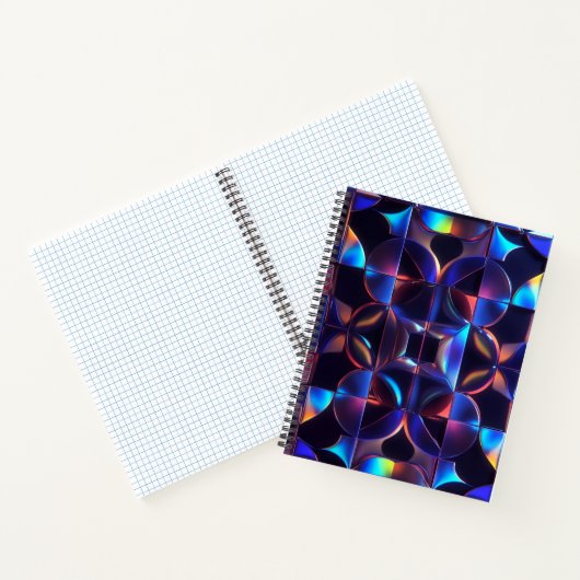 Iridescent Geometric Glow Spiral Notebook - Abstra Notitieboek (Binnen)