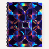 Iridescent Geometric Glow Spiral Notebook - Abstra Notitieboek (Voorkant)