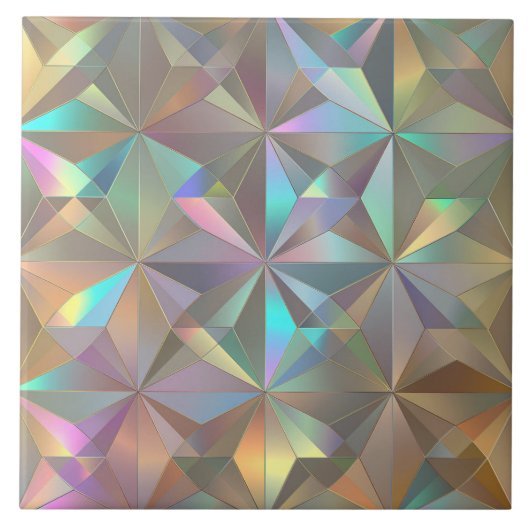 Iridescent Geometric Starburst Pattern ID1179 Tegeltje (Voorkant)