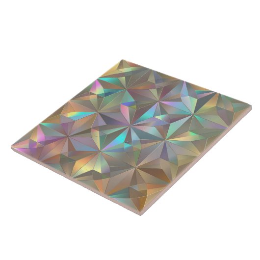 Iridescent Geometric Starburst Pattern ID1179 Tegeltje (Zijkant)
