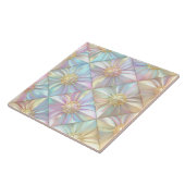 Iridescent geometrisch bloemstermotief ID1176 Tegeltje (Zijkant)